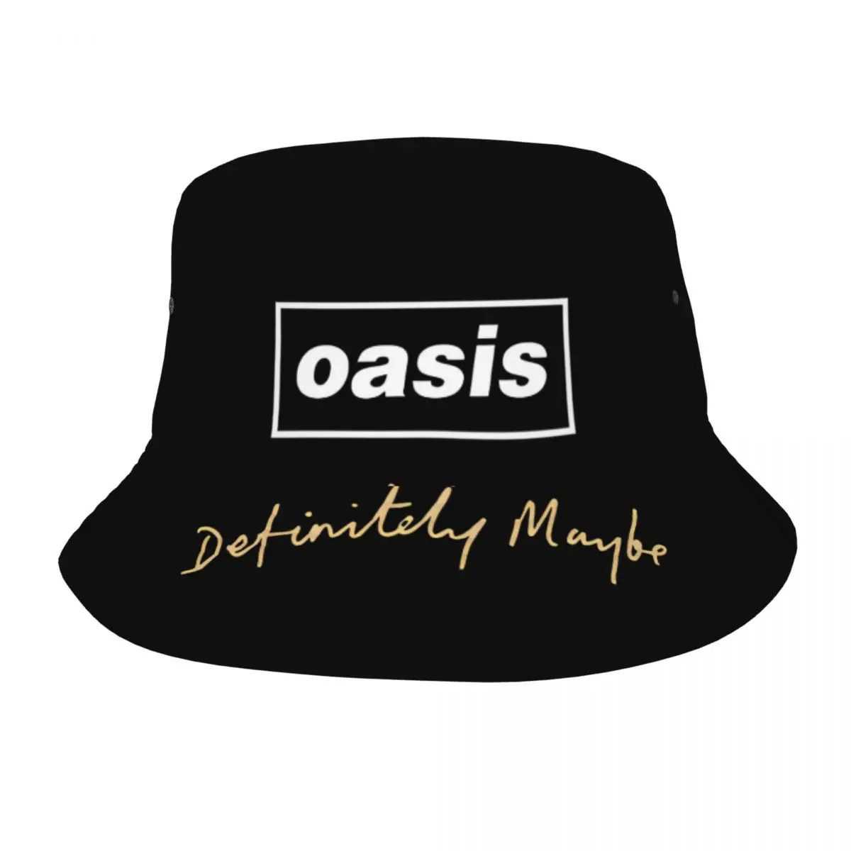 British Music Definitely Maybe Logo Bucket Hats Men Women Foldable Hiking O-Oasis Fishing Hat Summer Travel Headwear Bob Hat