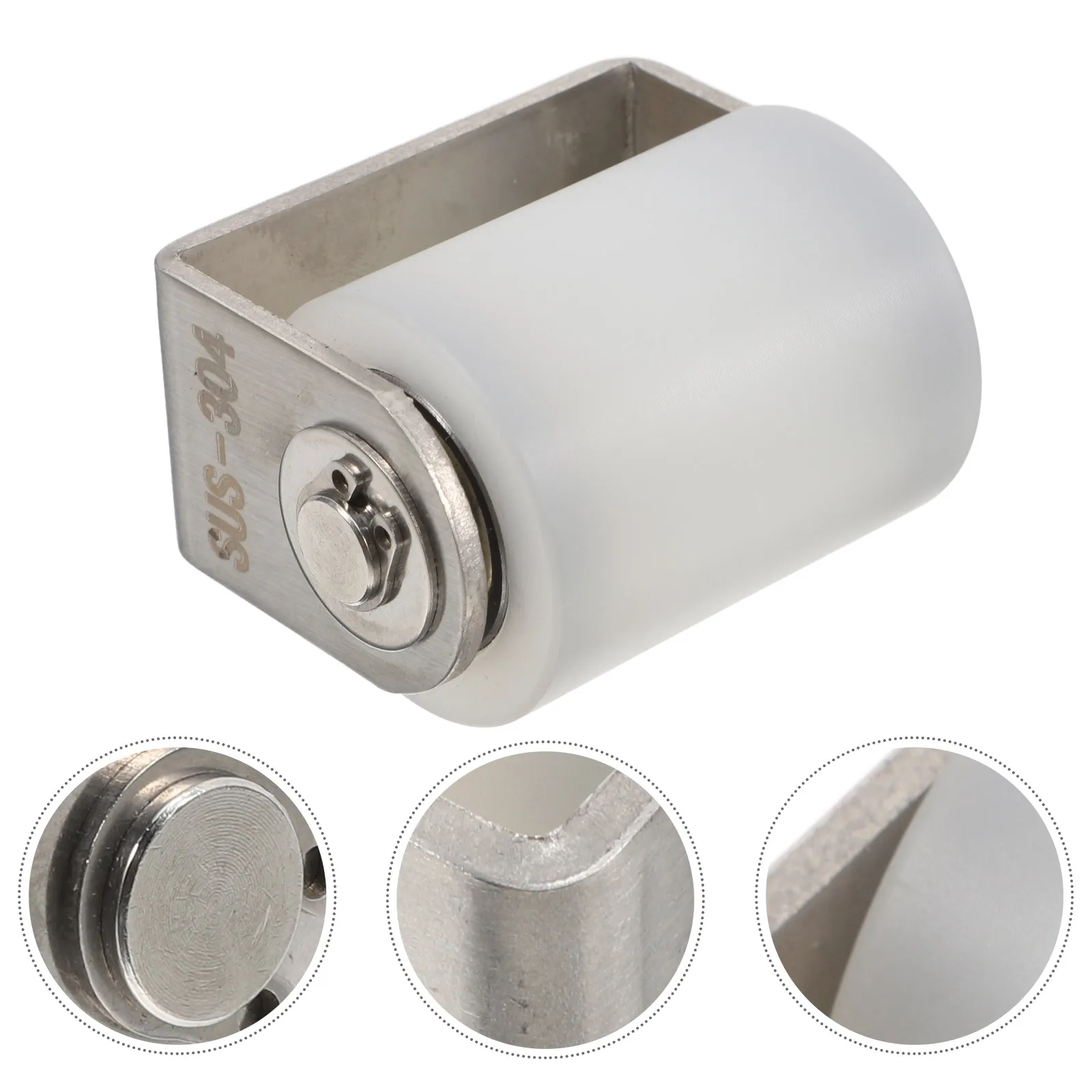 

Stainless Steel Sliding Door Roller with Nylon Wheel Fixed Pulley for Smooth Silent Operation Heavy Duty Gate Track Guide