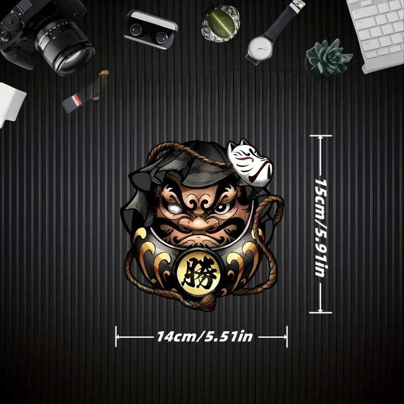 Reflective JDM Daruma Anime Sticker, Waterproof UV-Proof Vinyl Decal for Car Motorcycle Helmet Laptop Fortune Decor