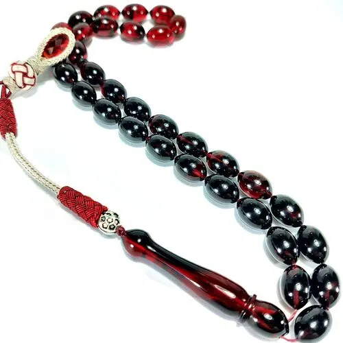 Canto Oração Beads Fogo Âmbar Oração Beads Mão Knitting Kazaz Tassel Grão Comprimento: 11 mm Bead Diâmetro: 7 mm Grão Modelo: Beyzi (Cevada) Corte