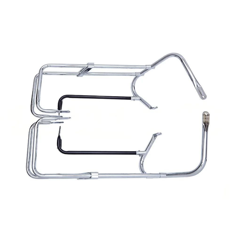Side Box Guardrail for Station Wagon 1997-2008 FLHR FLHT FLHX FLTR, Chrome-plated Black Rear Box Guardrail