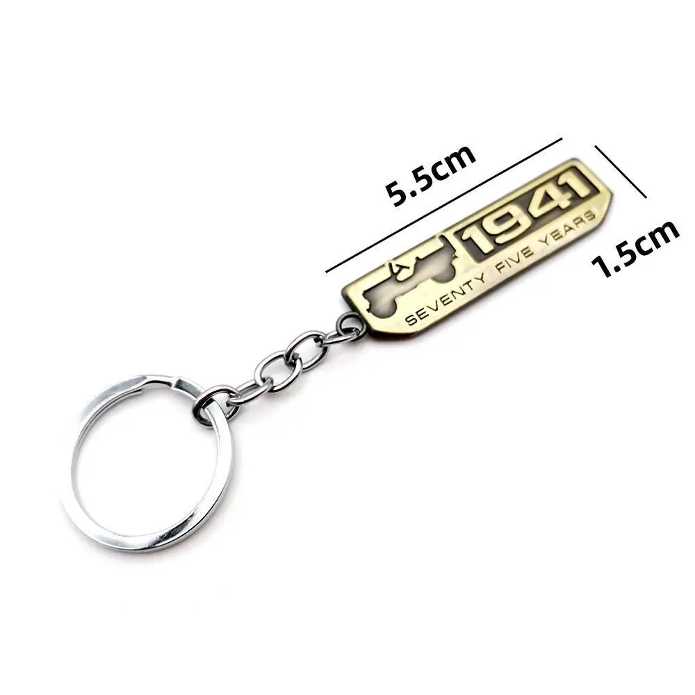 3D Metal 1941 75 Years Anniversary Badge Keyring for Jeep Wrangler Grand Cherokee Renegade Compass Patriot Keychain Accessories