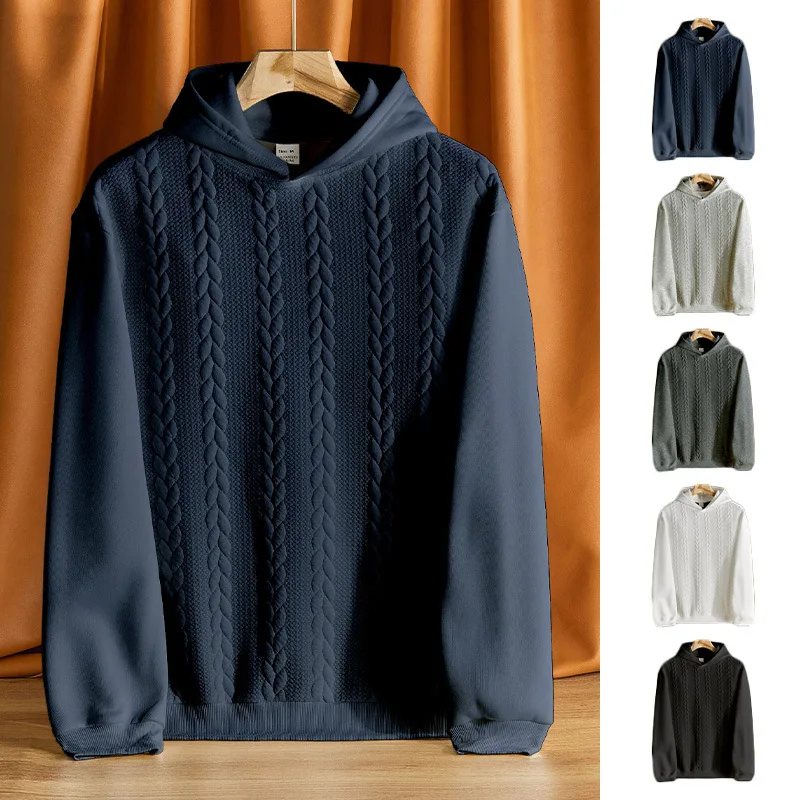 

2025 Men's Vintage Twist Hoodies Autumn Winter Muti-Color Fashion Man Hooded Sweatshirts Heavyweight Warm Casual Pullovers Male