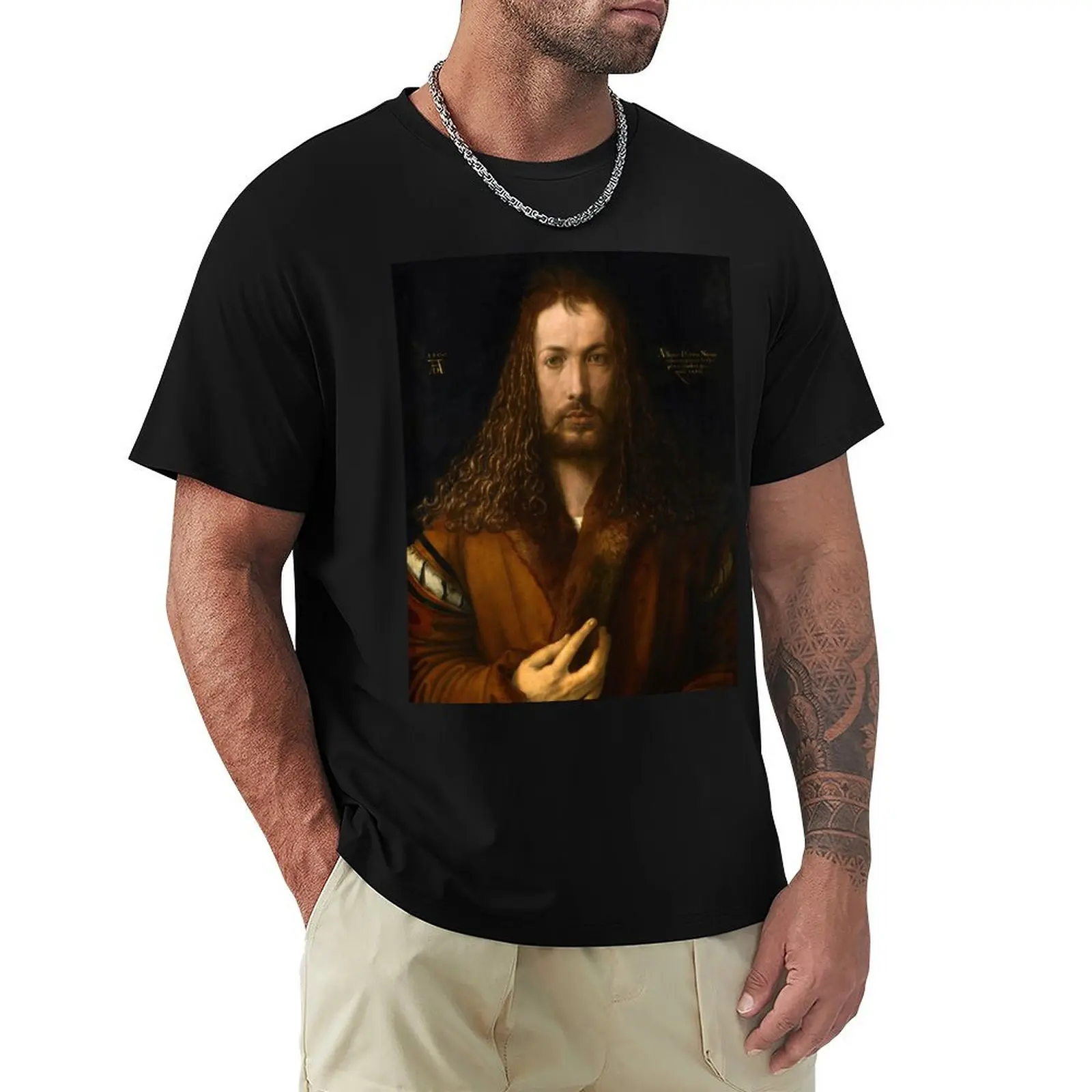 

Albrecht Dürer Self-portrait at 28 years T-Shirt cute clothes Luxury man men graphic t shirts