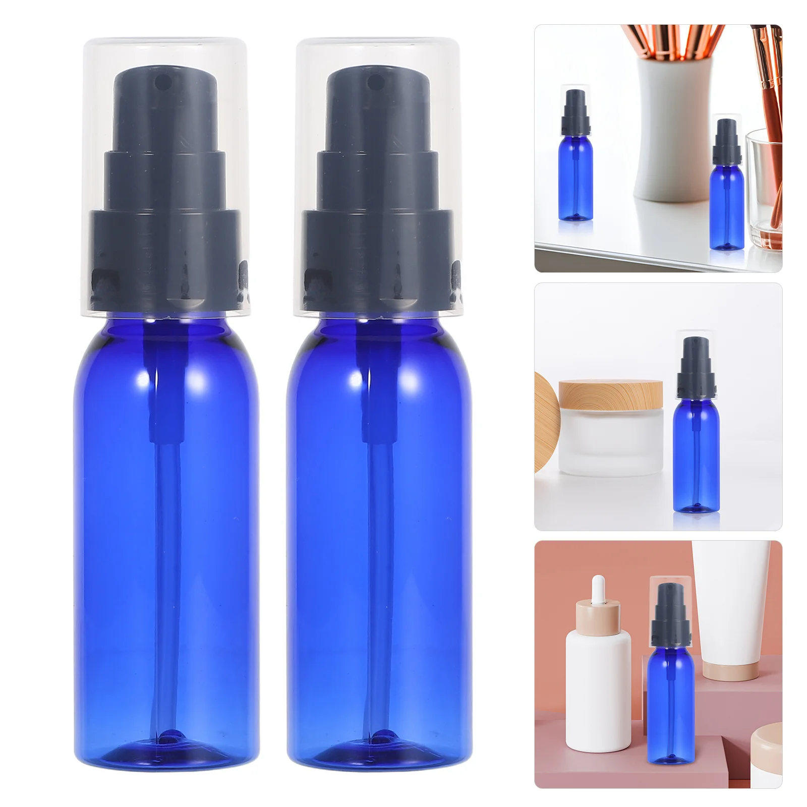 

10Pcs Refillable Pump Bottle Set Small Leakproof Travel Container 30Ml Blue Empty Lotion Dispenser Portable Makeup