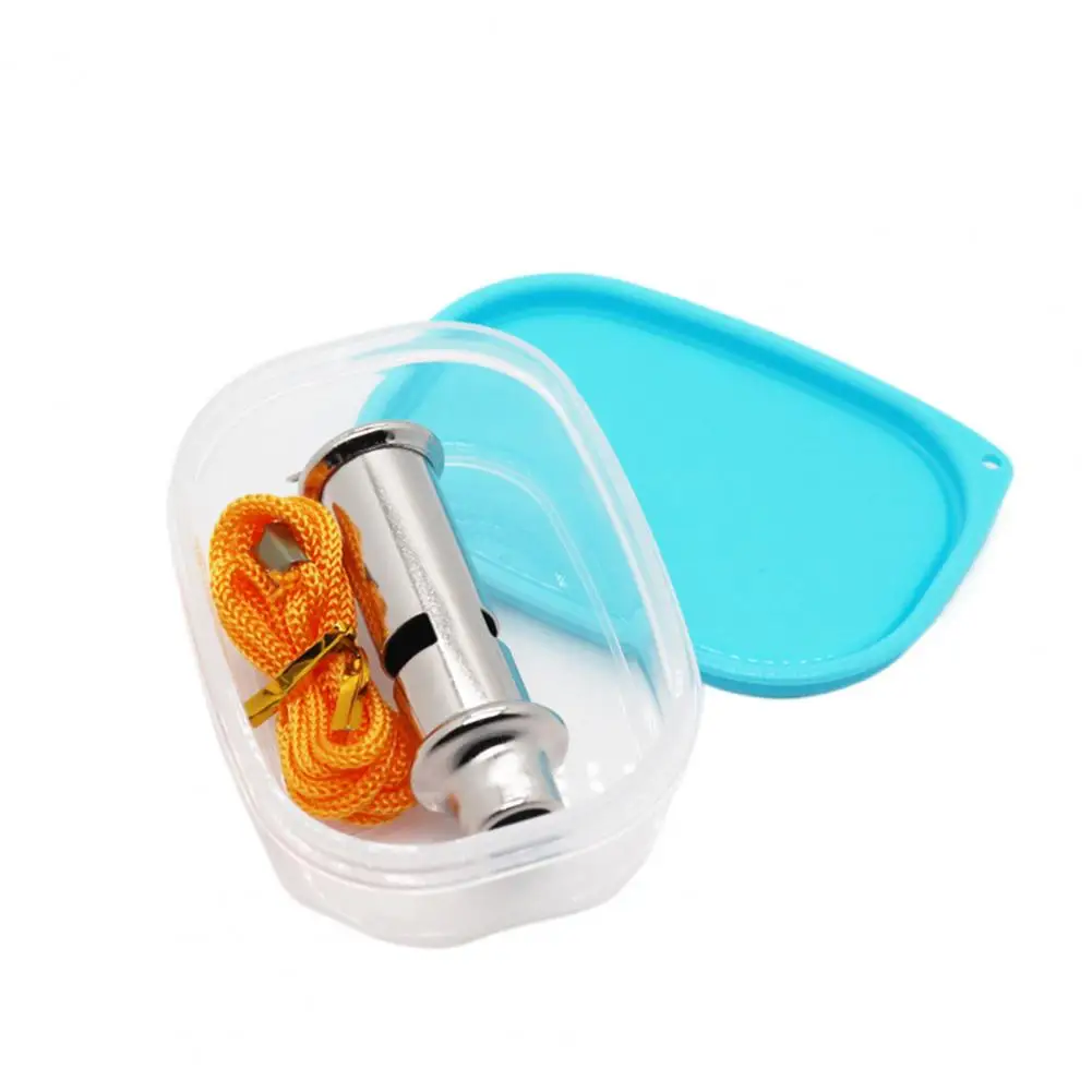 

Stainless Steel Whistle Loud Stainless Steel Referee Whistle with Lanyard Storage Box for Outdoor Sports Soccer Basketball