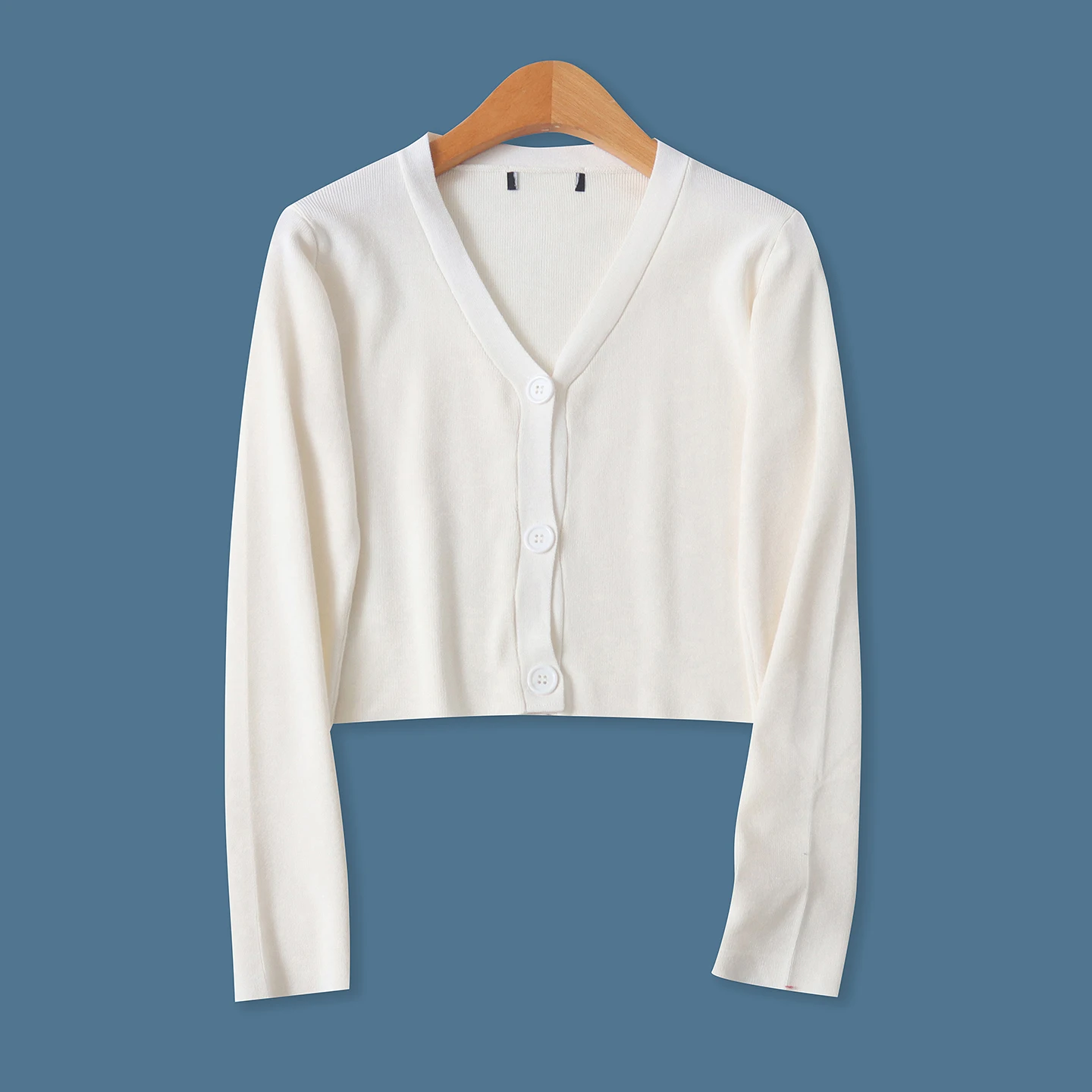 Spring Autumn Knitted V-Ne Long Sve ort Pure Color Button Cardigan Women's Faionable Sweater Slim Fit Lightweight