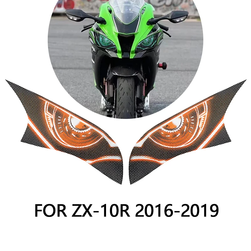 For KAWASAKI ZX-10R ZX10R ZX 10R 2016-2019 Motorcycle 3D Front Fairing Headlight Stickers Guard Head Light Protection Sticker