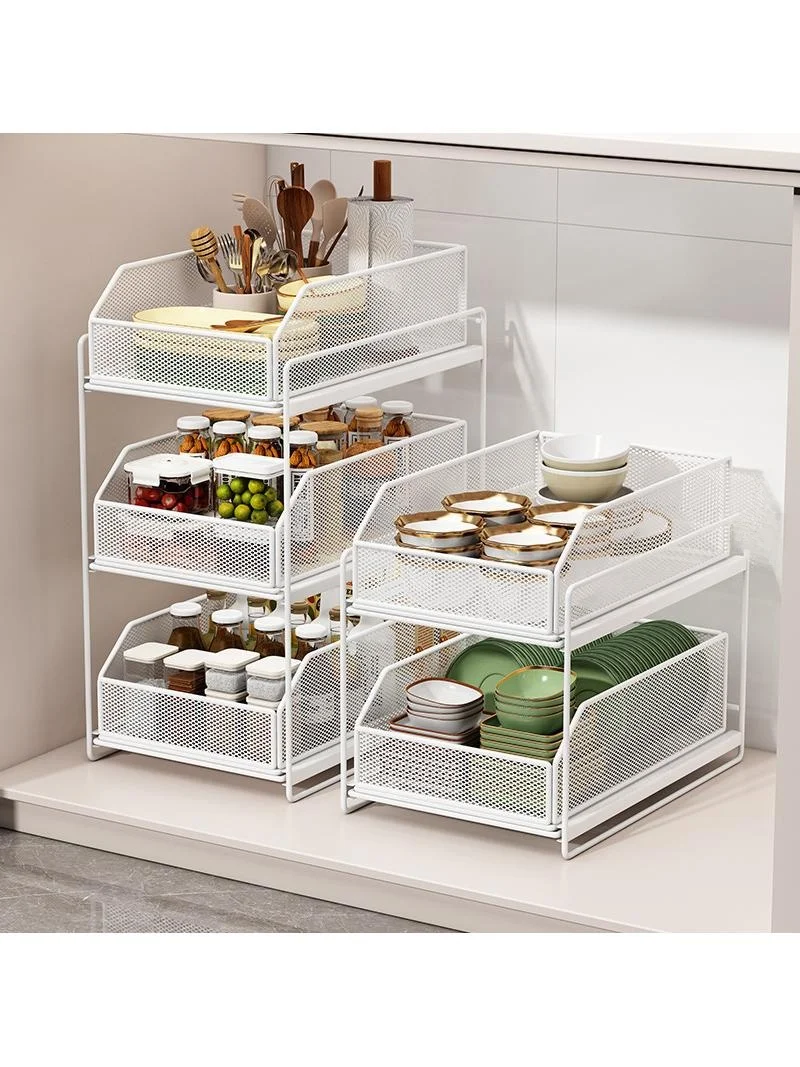 

Кухонный шкаф Выдвижной эльфы Металлический многослойный глубокий дер под раковину Корзина для хранения Ra Современный простой Sle Home Orga...