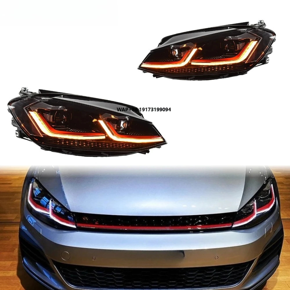 

Golf 7.5 Headlights 2017-2020 LED Lens Upgrade GTI Front Lamp Car Accessories Hot Selling Plug and Play DRL for