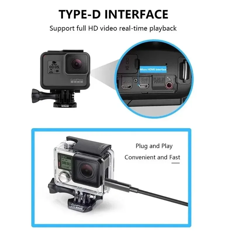 Micro HDMI to HDMI Fiber Optic Cable Removable Head, 8K,60Hz, 4K,120Hz