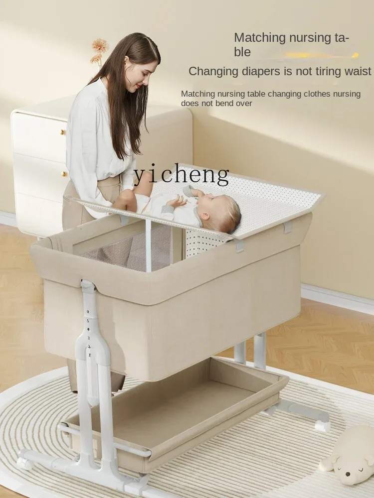 Tqh berço do bebê cama de emenda móvel cama dobrável multifuncional do bebê cama das crianças recém-nascidas