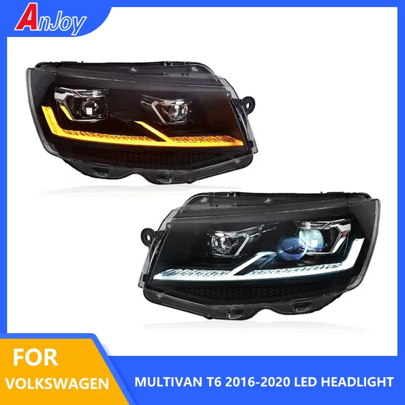 

LED Headlights For VW Transporter Caravelle T6 2016-2020 Head Lamp Multivan T6 With Dynamic Turn Signal LED Dual Beam Lens