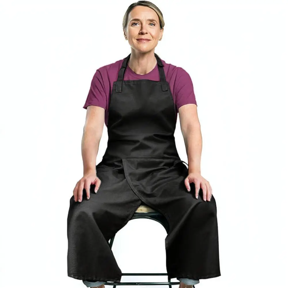 Canvas Work Apron Split Leg Design For Garden Hobby Pottery Workshop Durable Fabric Protective Clothes Cooking Chef