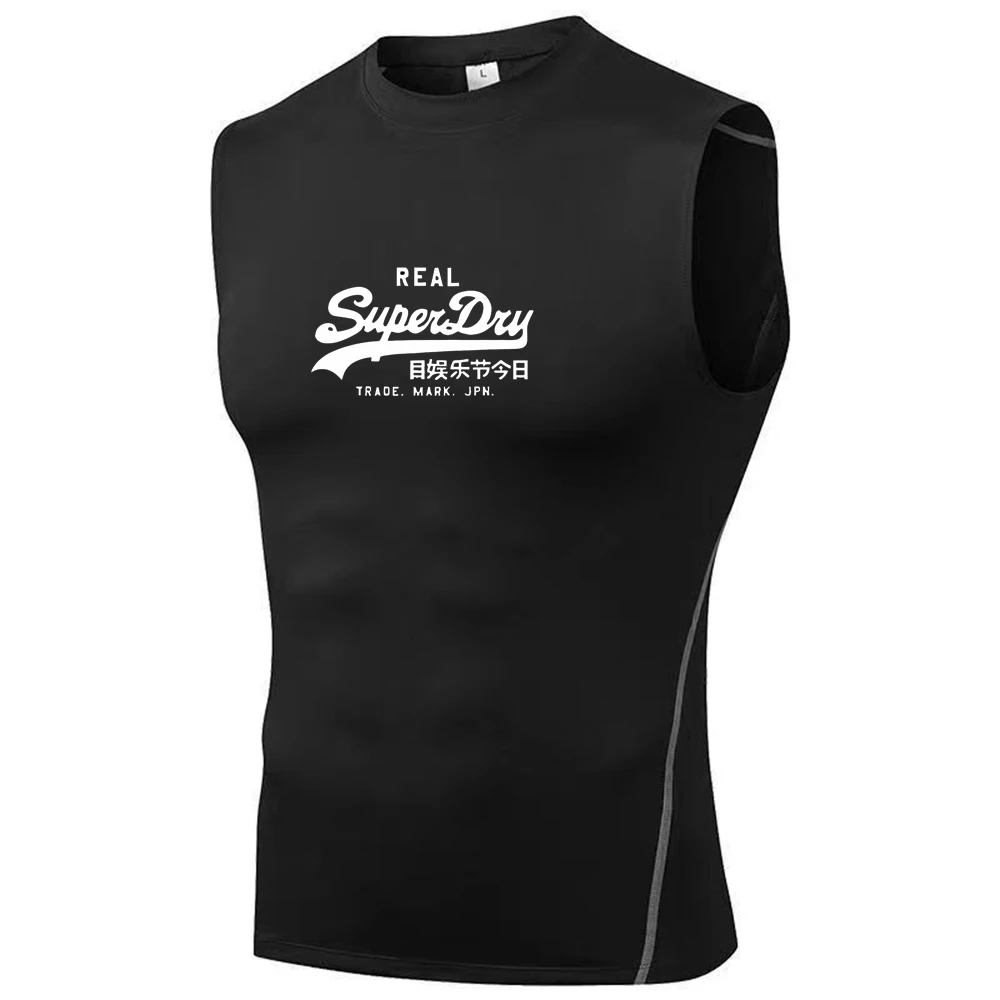 Nowy męski bez rękawów elastyczny podkoszulek letni szybkoschnący oddychający Fitness sportowy do koszykówki kolarstwo bez rękawów cienki t-shirt