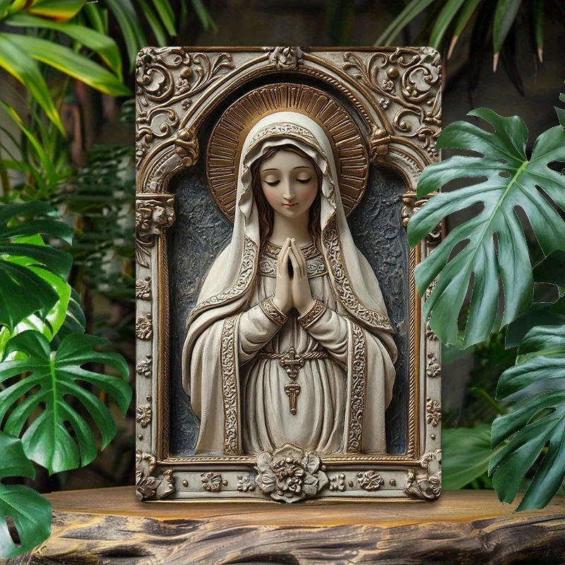 

Aluminum Wall Art, Metal Sign The Charming Virgin Mary Wall Decoration Sign for Swimming Pool Decoration, Decorative Wall Poster