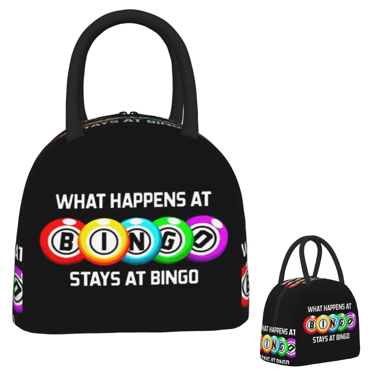 

Изолированная сумка для обеда What Happens At Bingo для женщин и детей, портативные коробки для еды, термосумка для ланча