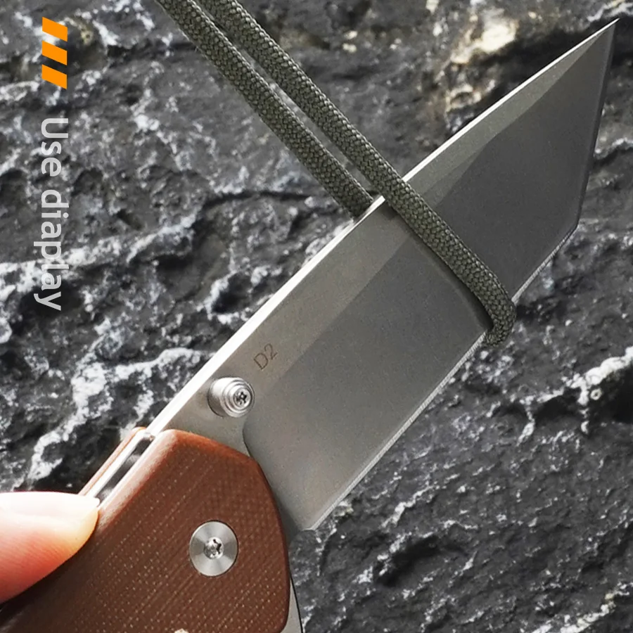 HWZBBEN J277 Coltello pieghevole tascabile con manico G10 Lama D2 Taglierina da campeggio esterna Autodifesa Lavorazione del legno Miglior regalo per gli uomini