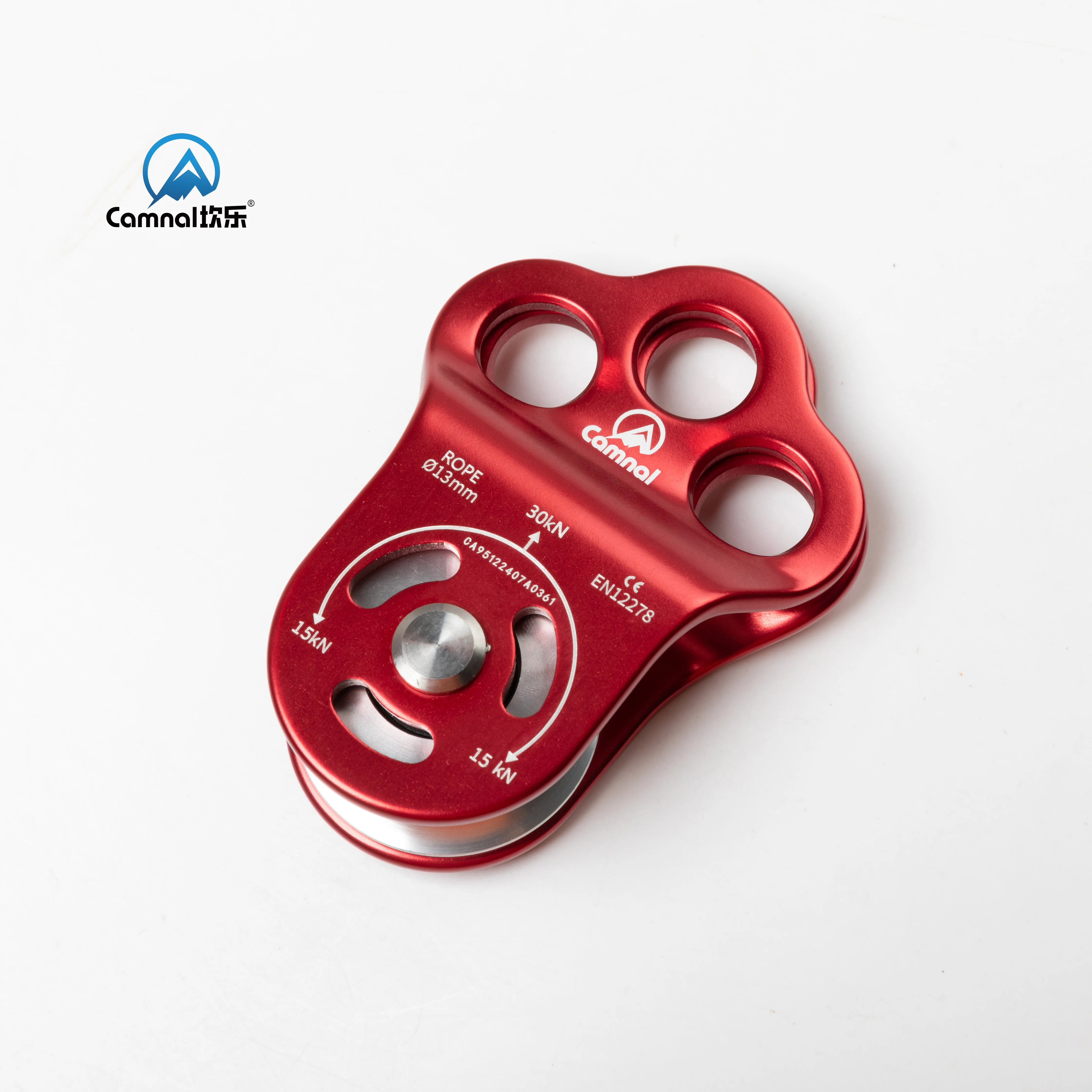 CE Certification Triple Attachment Climbing Hitch Pulley Three Hole Single Pulley Climbing Pulley High Strength Outdoor Climbing