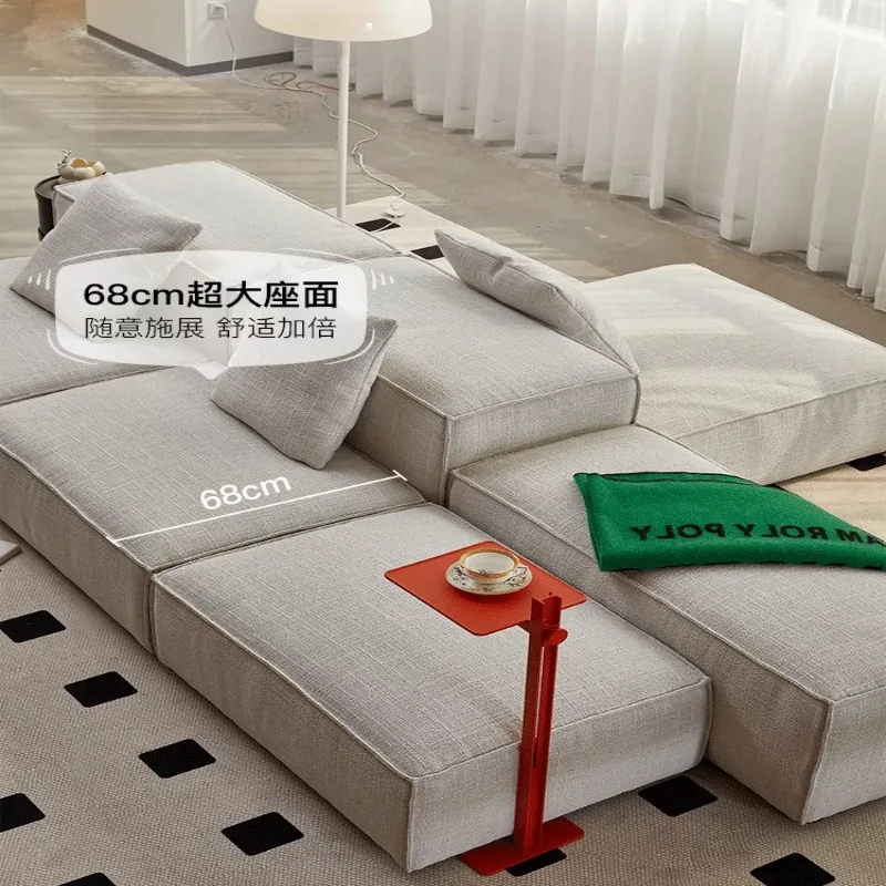 Italian double-sided fabric sofa, island tofu block back-to-back horizontal hall sofa