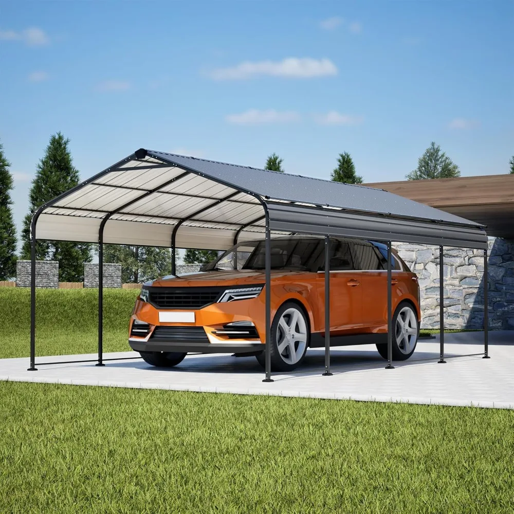

12x20 FT Heavy Duty Metal Carport, Outdoor All Weather Car Shelter with Galvanized Steel Roof, Portable Garage for Car, Truck