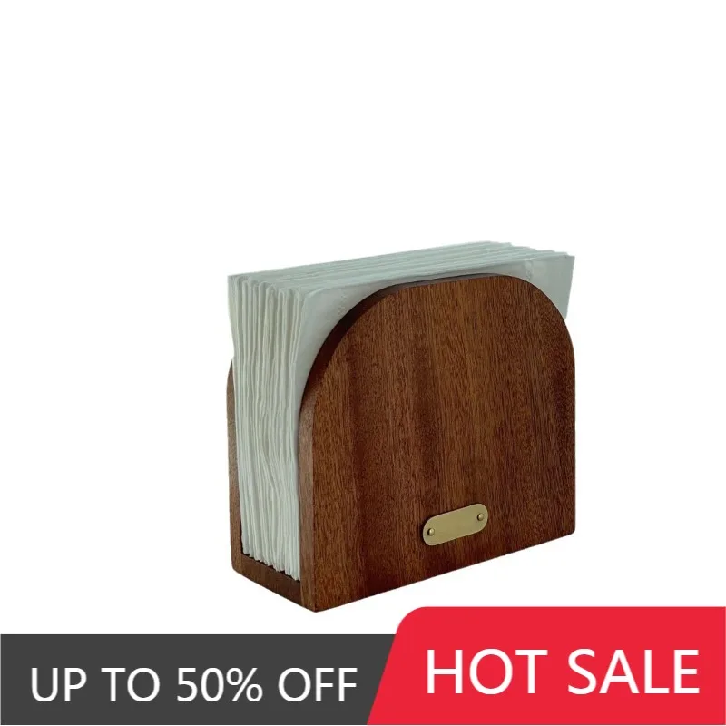 Modern Wooden Upright Napkin Holder Dining Table Black Ebony Napkin Holder Restaurant Kitchen Storage Organizer Table Decoration