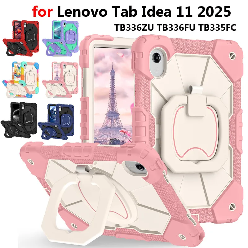 

Чехол для Lenovo Tab Idea 11 дюймов, 2025 TB-336FU TB-336ZU для Xiaoxin Pad 11 TB335FC, вращение на 360 градусов, бронированный портативный чехол для планшета