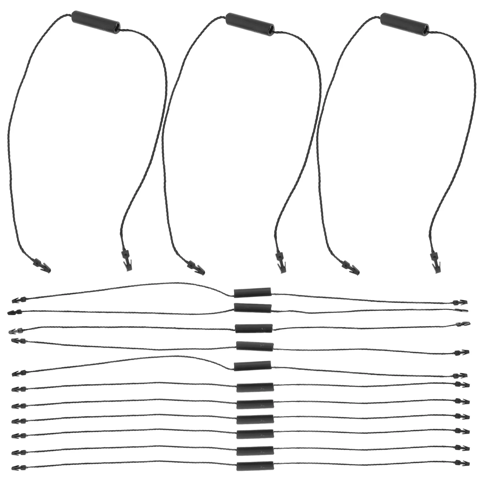 

1Pack Cylinder Double Lock Hang Tag String Black One-Time Use Fasteners for Clothing Shoes Bags Accessories Apparel
