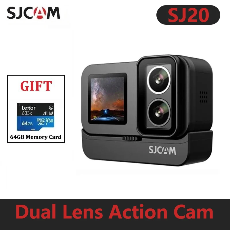 SJCAM SJ20 Dual cameras Dual Lens 4K Action Camera Waterproof 5G WiFi Touch Screen action cam camera sport helmet New In 2024