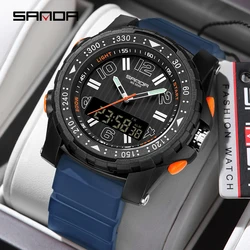 Fashion SANDA 3375 Men's Electronic Watch Sports Multi functional Waterproof LED Male and Female Student Electronic Watch 2025