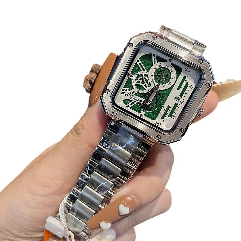 

Stainless steel silver strap women's square temperament calendar fashion simple domineering watch