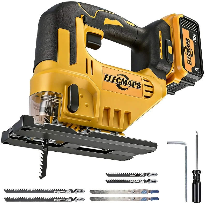 

Brushless Electric Jigsaw Set for Dewalt 20V Batteries, with 6 Blades And A Screwdriver, for Cutting Wood And Metal, 0°-45° Bevel Cutting, for Straight/curved/bevel Cutting, A Perfect Gift Choice (batteries Not Included).