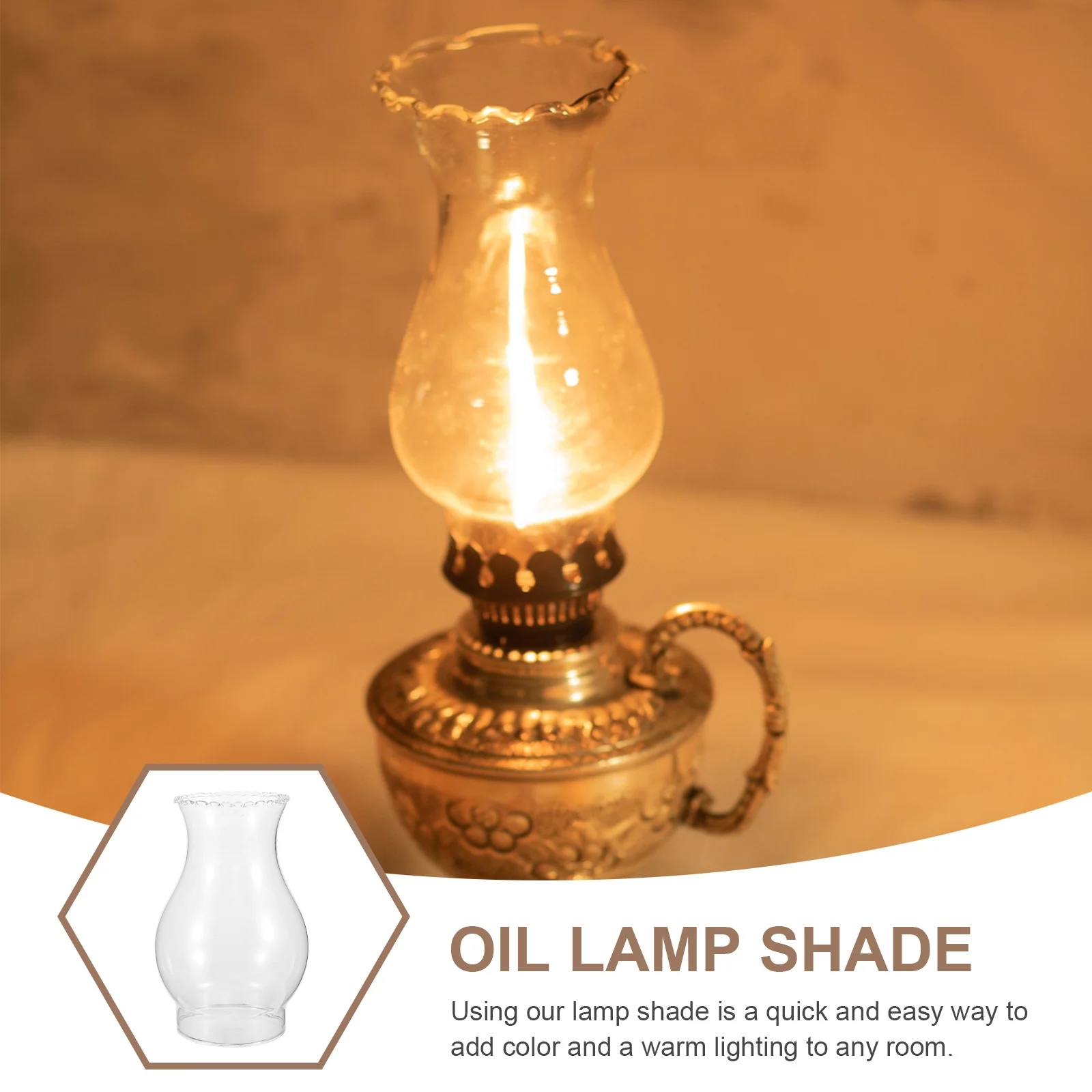 

2Pcs Clear Oil Lamp Glass Chimney Retro Shade Replacement Glass Cover for Vintage Lamp Lamps Shades