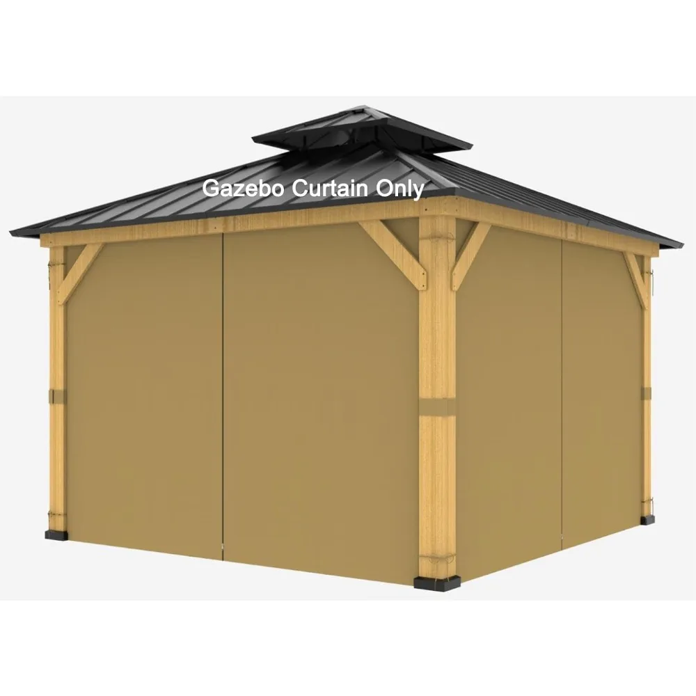 10ft x 12ft Gazebo ผ้าม่าน,การเปลี่ยนความเป็นส่วนตัว Sidewall 4 แผง Universal Shade ผ้าม่านชุด,ปกป้องผนังด้านข้าง