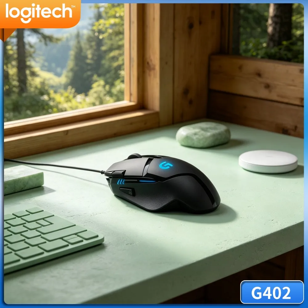 Logitech G402 USB Gaming Mouse Delta‑Zero Sensor 4000 Max DPI Fast Polling Rate For Competitive Online Game Tournaments
