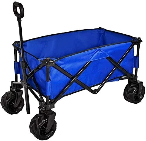 

Outdoor Garden Multifunctional Folding Camping Cart Double-deck Portable Beach Trolley Cart Camping Folding Wagon
