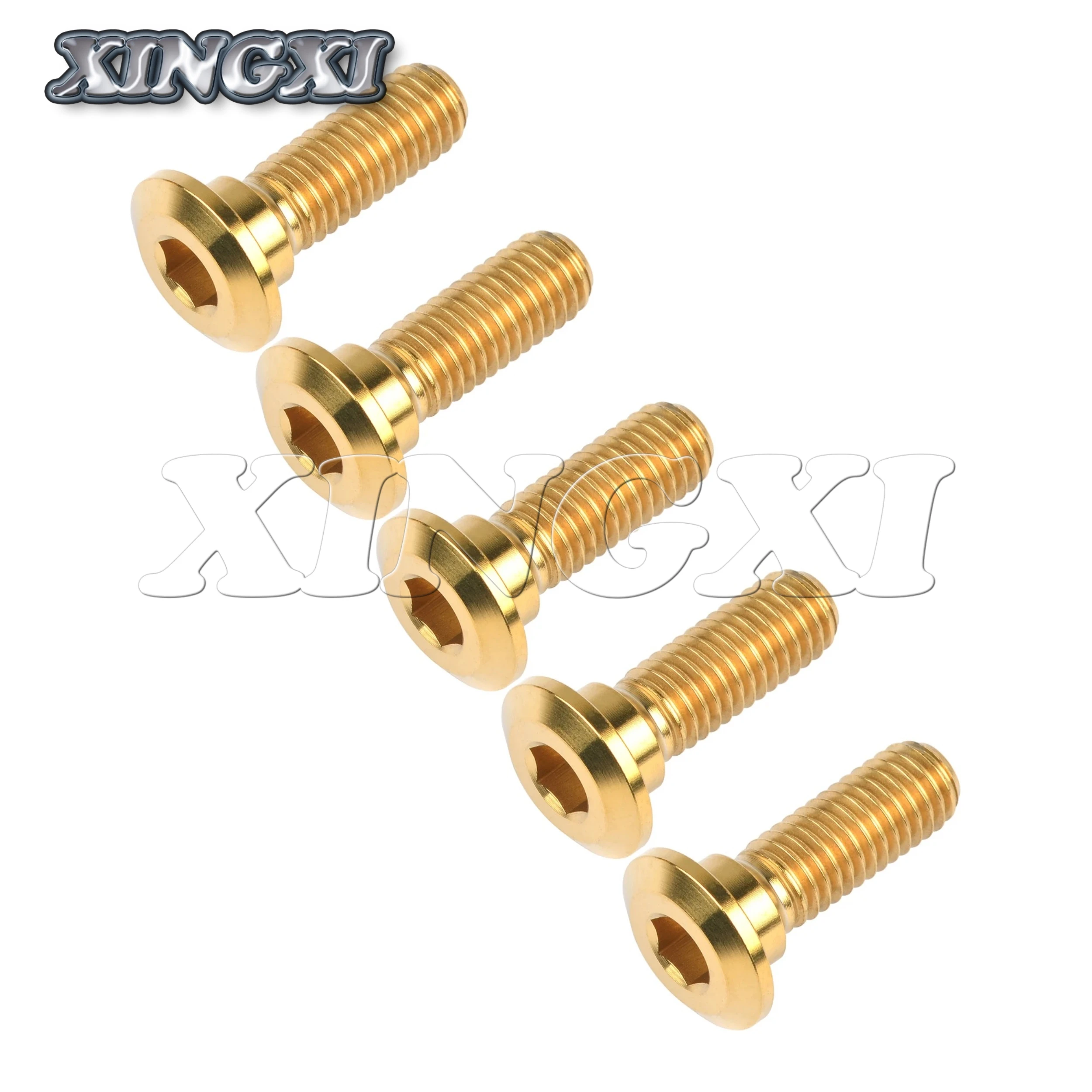 Xingxi 5Pcs Titanium Bolt M8X20 22 25 30 33 35 40mm for Motorcycle Brake Disc Screw Suzuki Parts Fastener