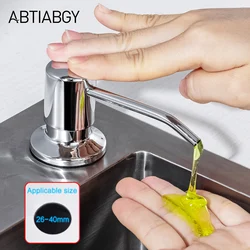 500ml Kitchen Sink Detergent Dispensers Stainless steel Head Liquid Dispenser Soap PE Bottle For Bathroom Soap Dispensers Chrome