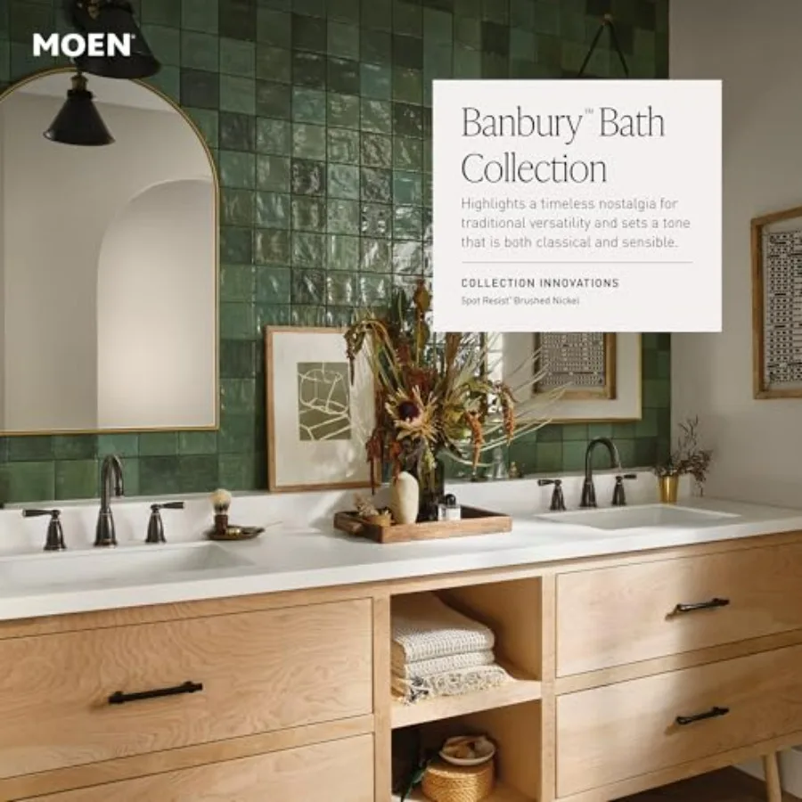 23045SRN Banbury Soffione doccia a cinque funzioni da 4 pollici con finitura resistente al punti in nichel spazzolato per bagni moderni offre regolabili