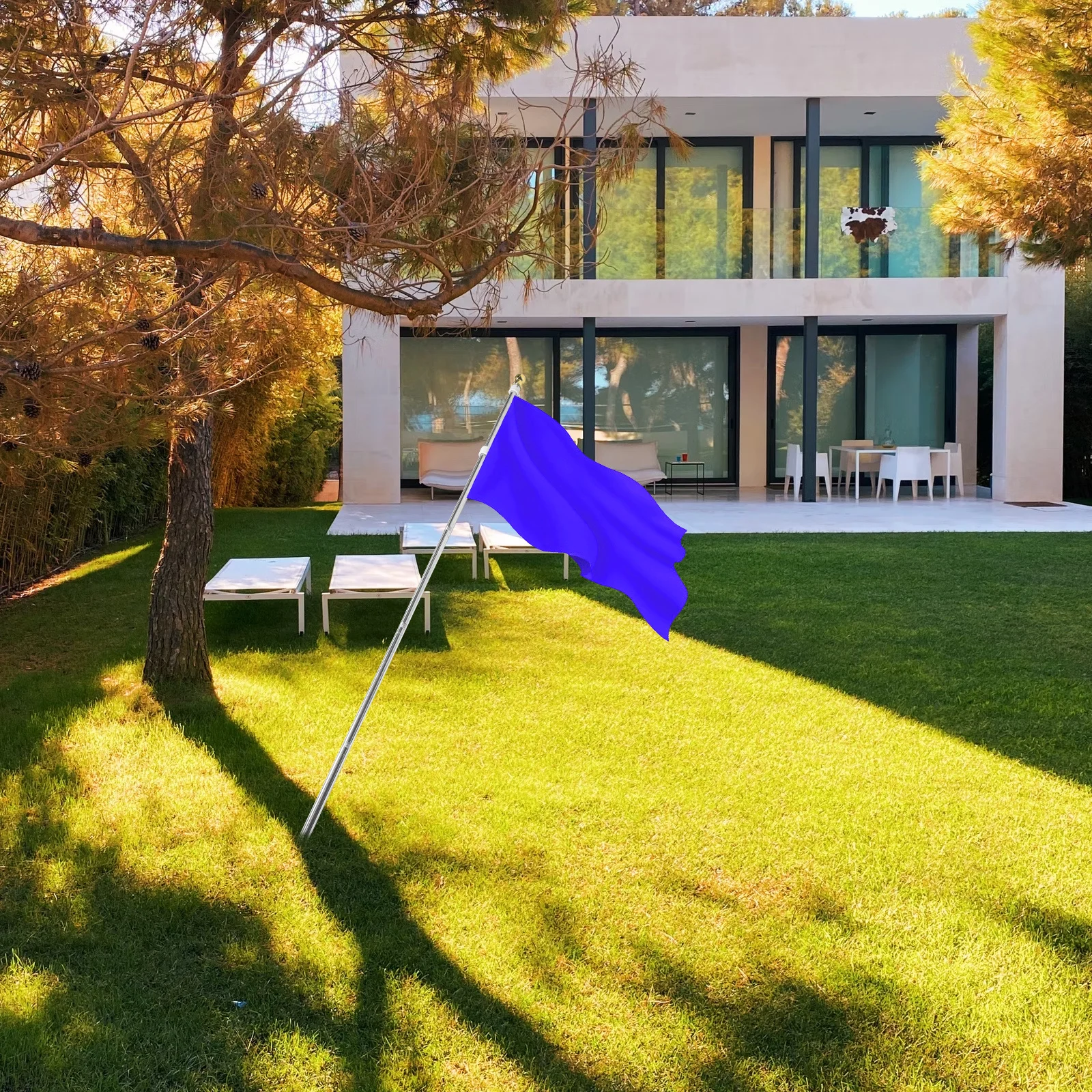 

Stainless Steel Flagpole Rustproof Durable for Yard Garden Outdoor Events Rotating Ring Easy to Assemble and Store