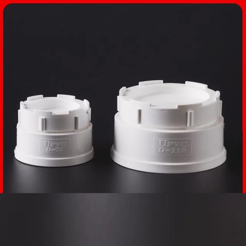 1/5 PCS White PVC Pipe Female Plug Horizontal Cleanout Plug Cap Inspection Outlet Drain Pipe Fitting End Cap 50/75/110/160/200mm