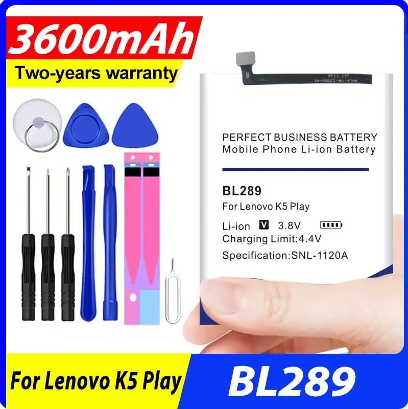 New 3600mAh Replacement BL289 Battery for Lenovo K5 Play in Stock