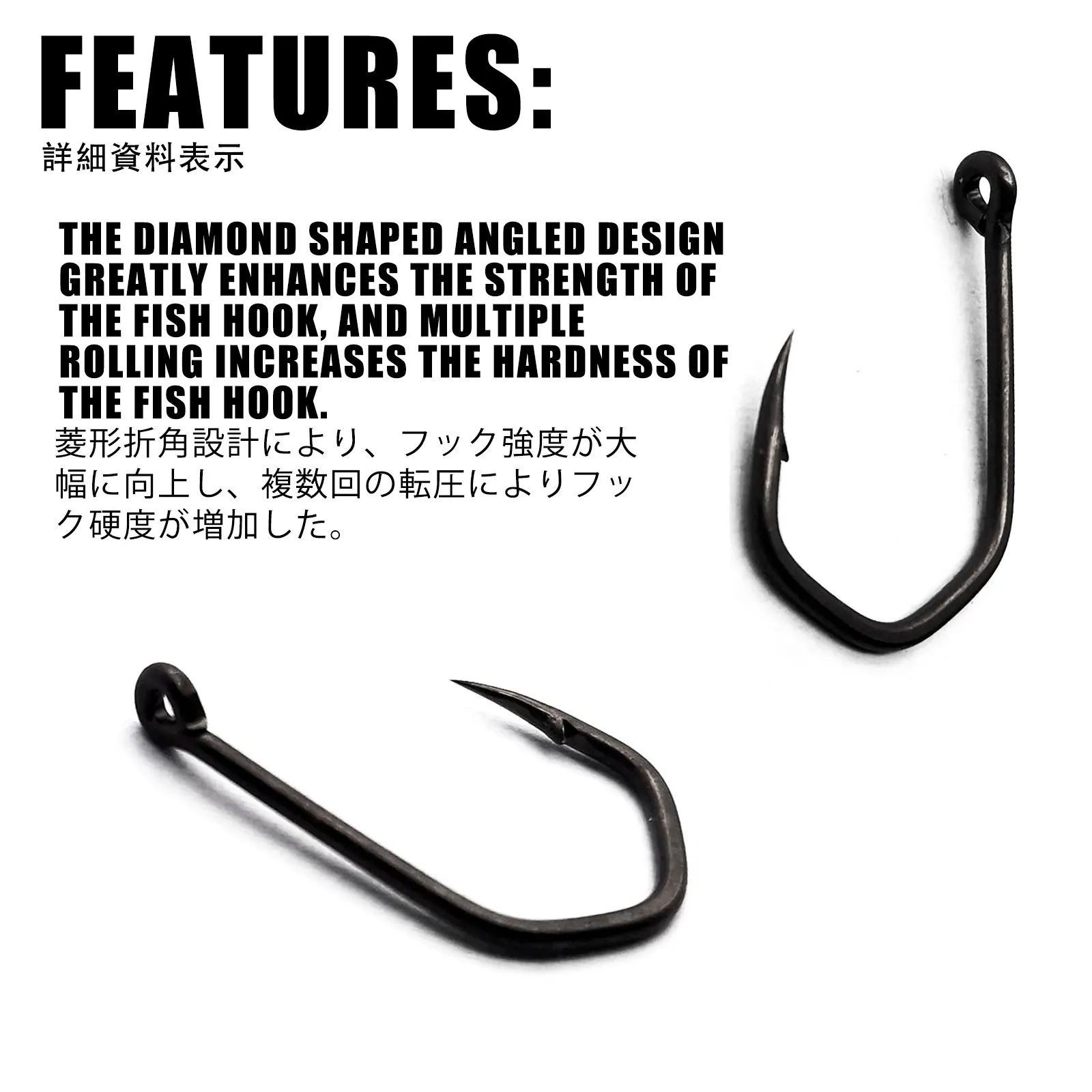 50pcs Carp Fishing Hook Barbed Coated PTFE Coating High Carbon Stainless Steel Eyed Fish Hooks Pinpoint Claw Hooks Fishing Tools