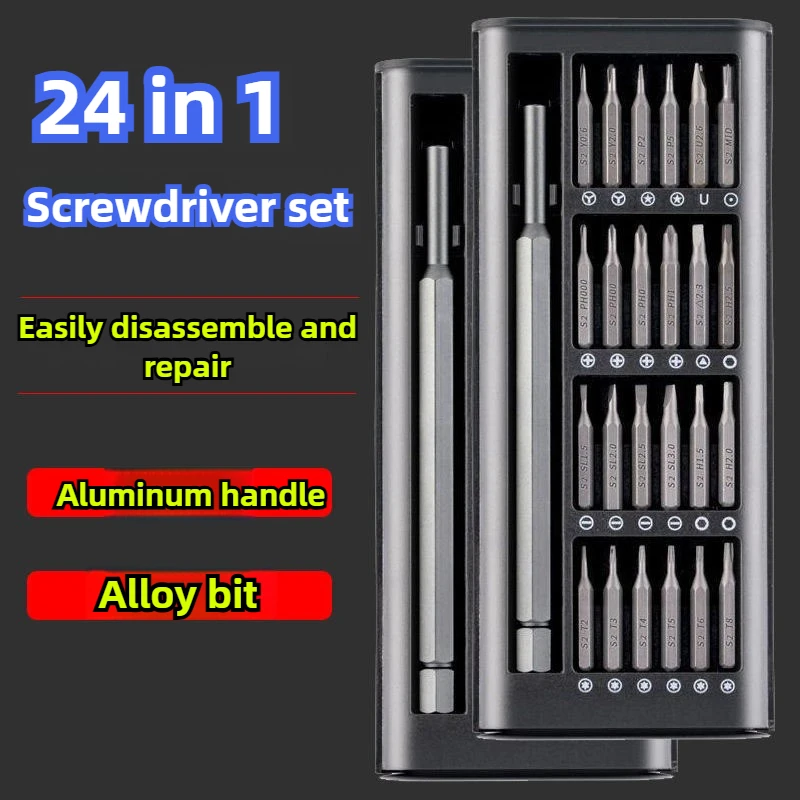 24pcs Multifunction Household Screwdriver Set For Computer Phone Dismantle Maintenance Precision Tool Set For Computer, Phone