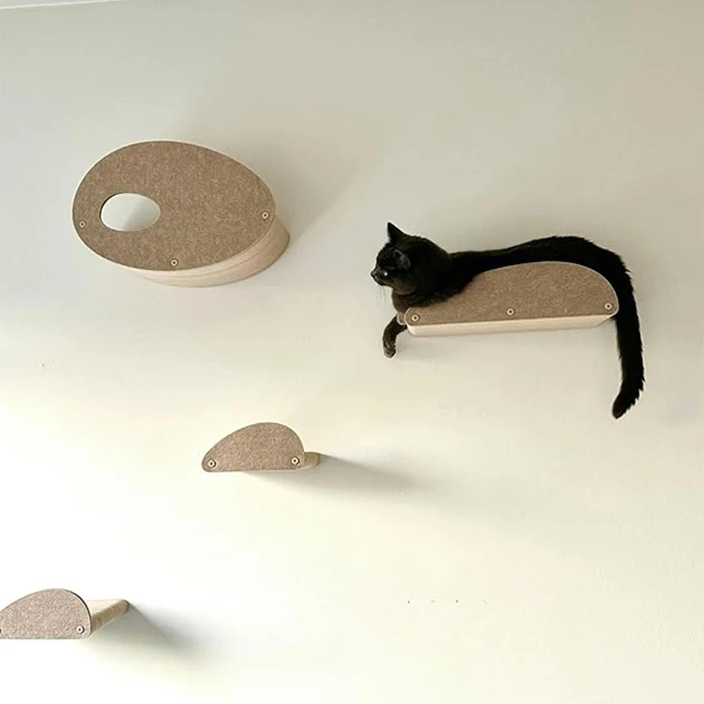 

Cat Climbing Shelves Wall Mounted Jumping Platform & Steps Felt Material Not Harm The Cat's Nails & Not Easy To Deform Cat Toys