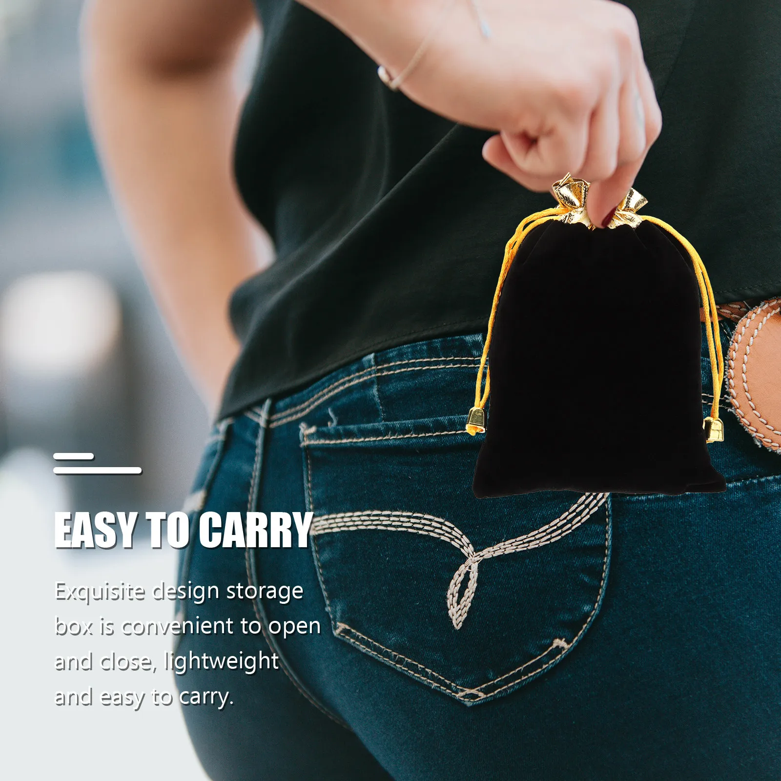 

20 шт. велюровых мешочков с золотым кантом на шнурке, маленькие подарочные мешочки для украшений, портативные мешочки для хранения сувениров на вечеринках, маленькие тканевые мешочки