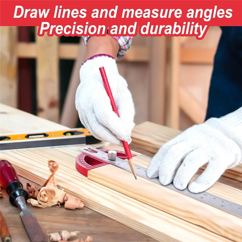 

Protractor Angle Finder Aluminum Angle Ruler-Protractor For Woodworking, Angle Measuring Tool With 0-180 Degrees