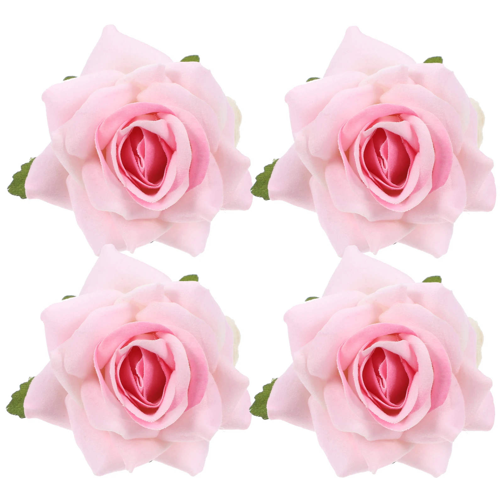 

Artificial Rose Flower Napkin Ring Decor Pink Silk Cloth Wedding Dining Table Party Valentine Day Napkin Holder Buckle
