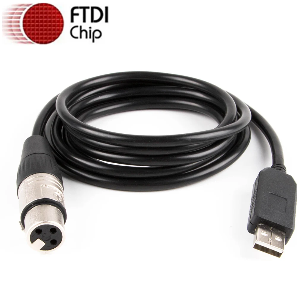 FTDI Usb to Dmx 512 Controller Interface Dongle RS485 Adapter Stage Disco Dj Dmx512 Party Lights Beam Freestyler Cable