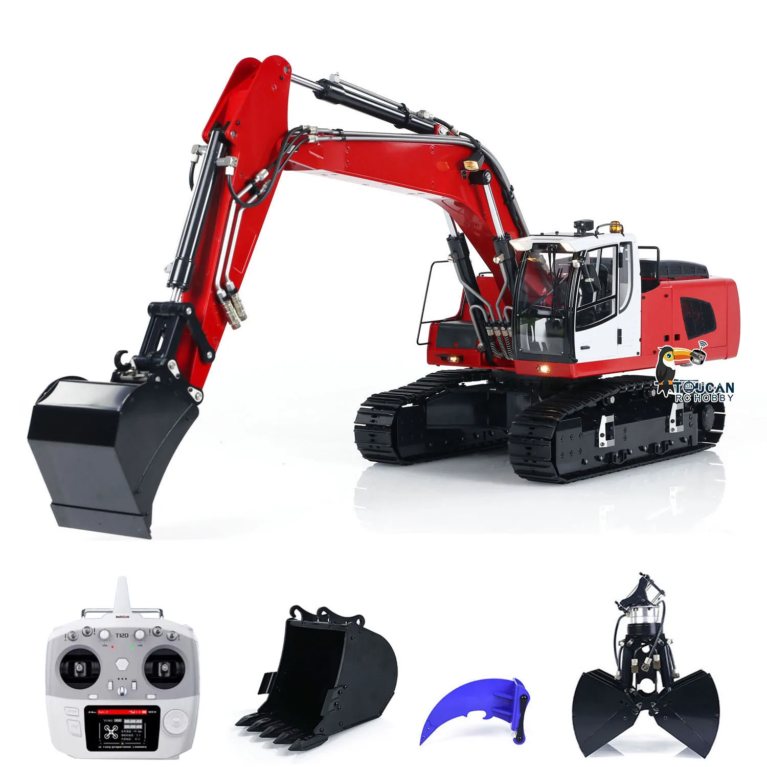 Prezenty Metalowy RC Koparka Hydrauliczna 1/14 946 Zdalnie Sterowany Gąsienicowy Zmontowany Samochód do Kopania Ziemi Ciężarówki Model Zabawki dla Chłopców